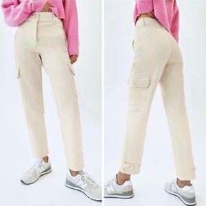 Aritzia Wilfred Modern Cargo High Waist Pants in Ivory Cream 6